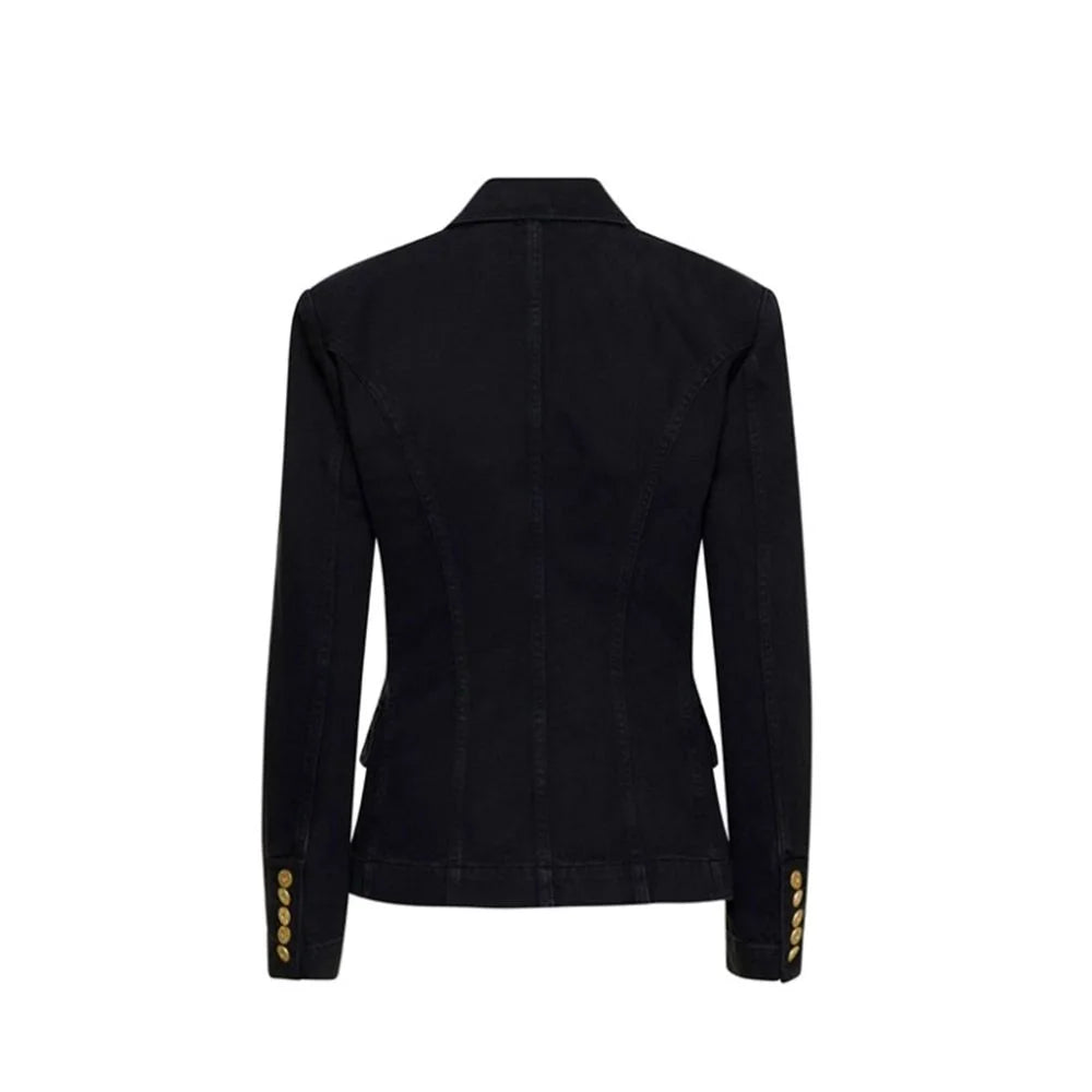 Balmain Black Cotton Blazer - 36