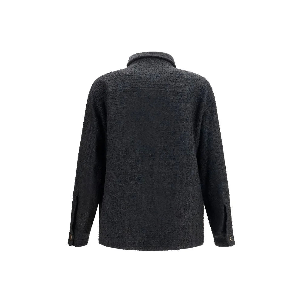 Balmain Black Cotton Full-Length Jacket