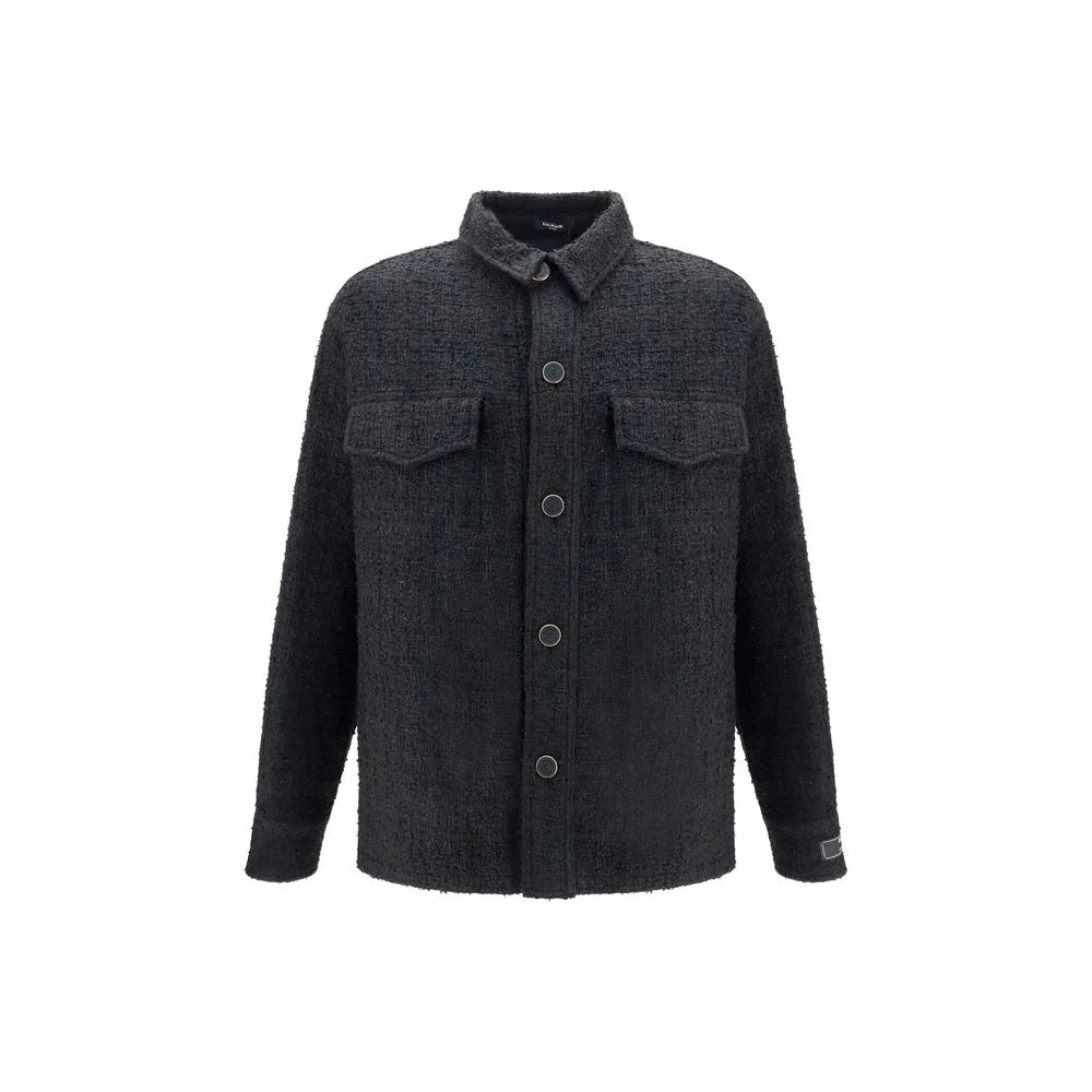 Balmain Black Cotton Full-Length Jacket