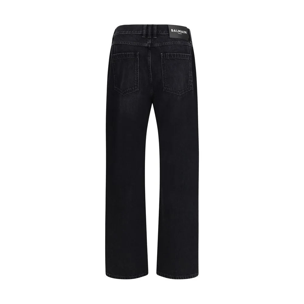Balmain Black Cotton Jeans Denim
