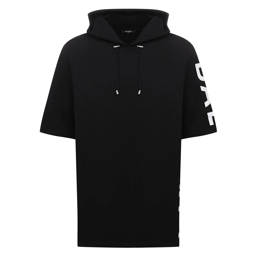 Balmain Black Cotton Men Sweatshirt - 3XL - Sweatshirts