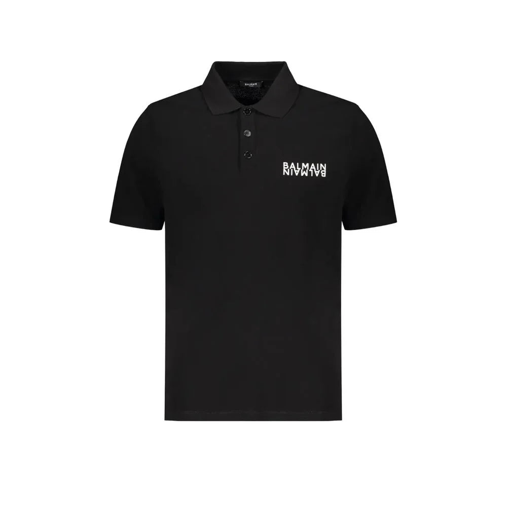 Balmain Musta Puuvillainen Polo-Paita