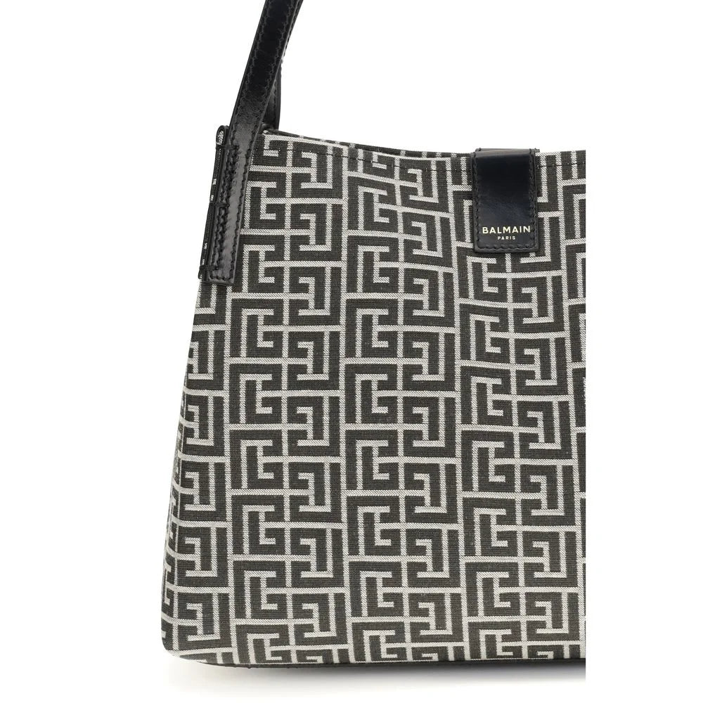 Balmain Black Cotton Shoulder Bag - Shoulder Bags