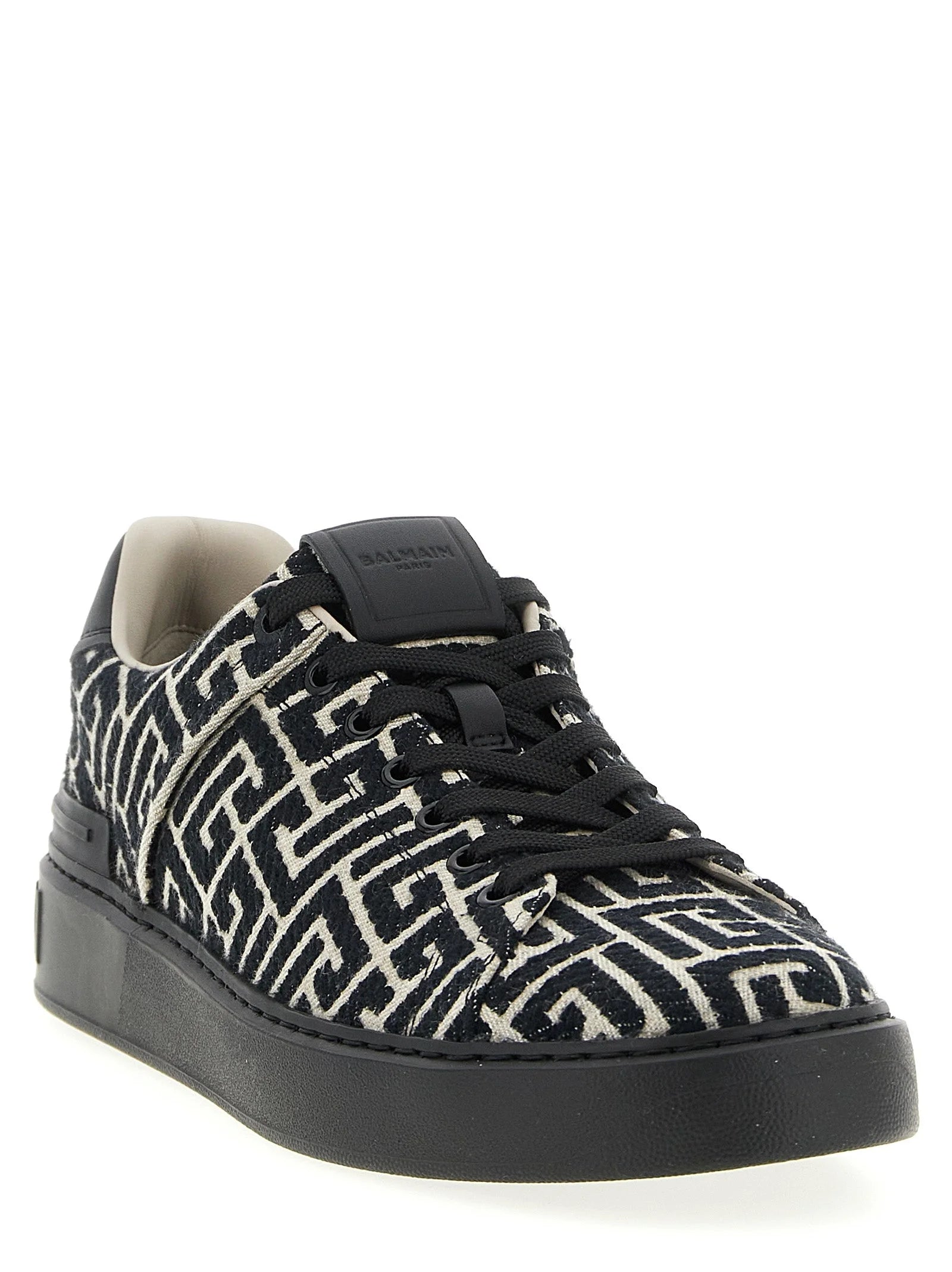 Balmain Svarte sneakers i bomull
