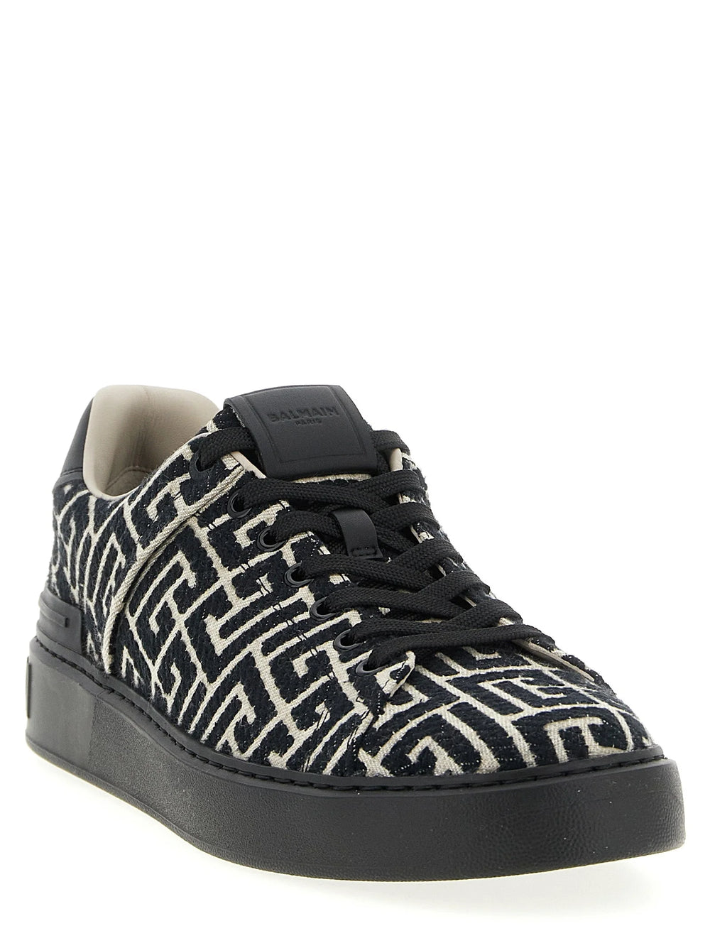 Balmain Svarte sneakers i bomull