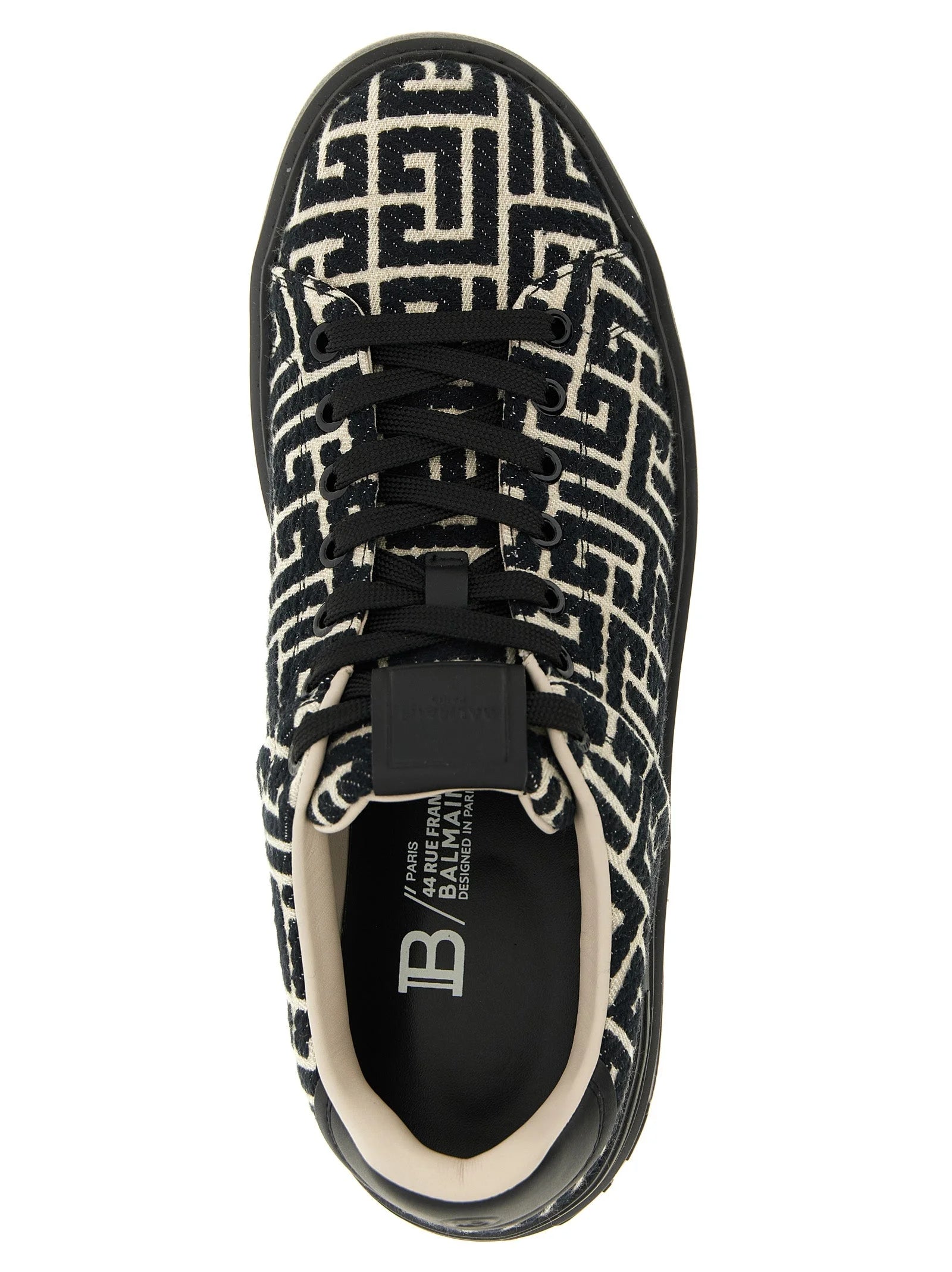Balmain Svarte sneakers i bomull