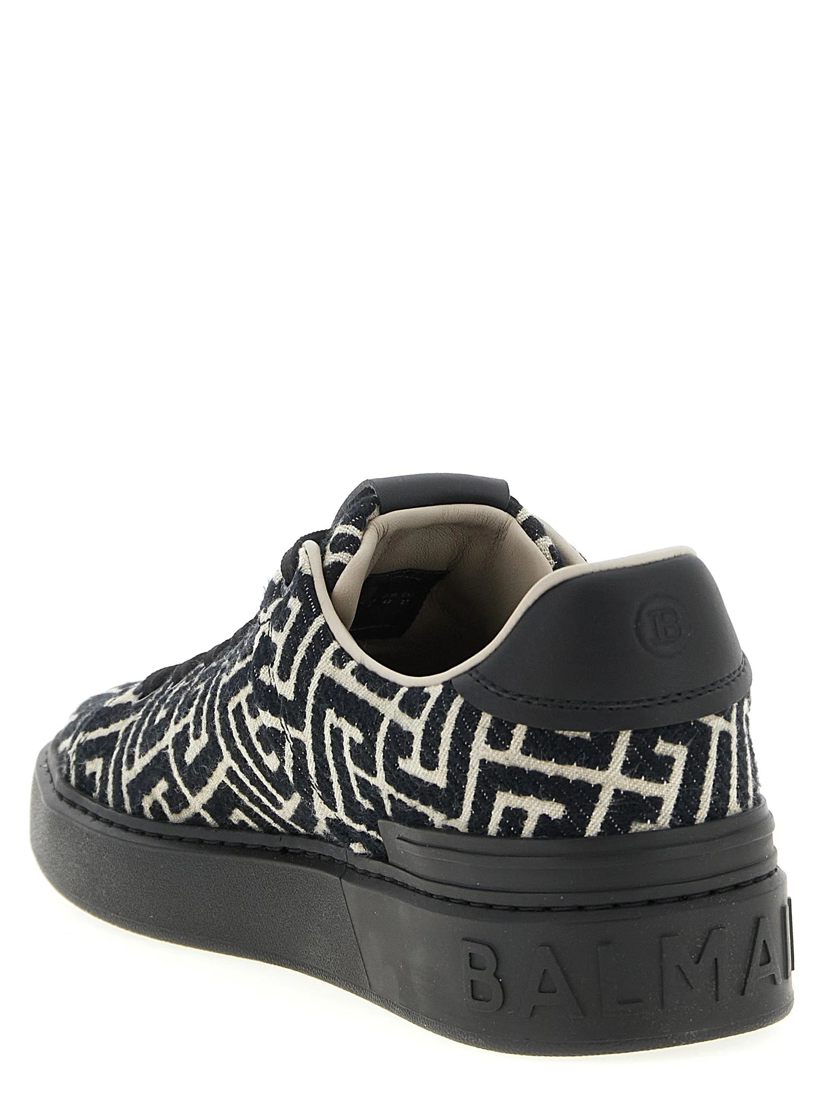 Balmain Svarte sneakers i bomull