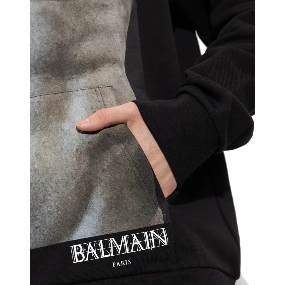 Balmain Black Cotton Sweatshirt