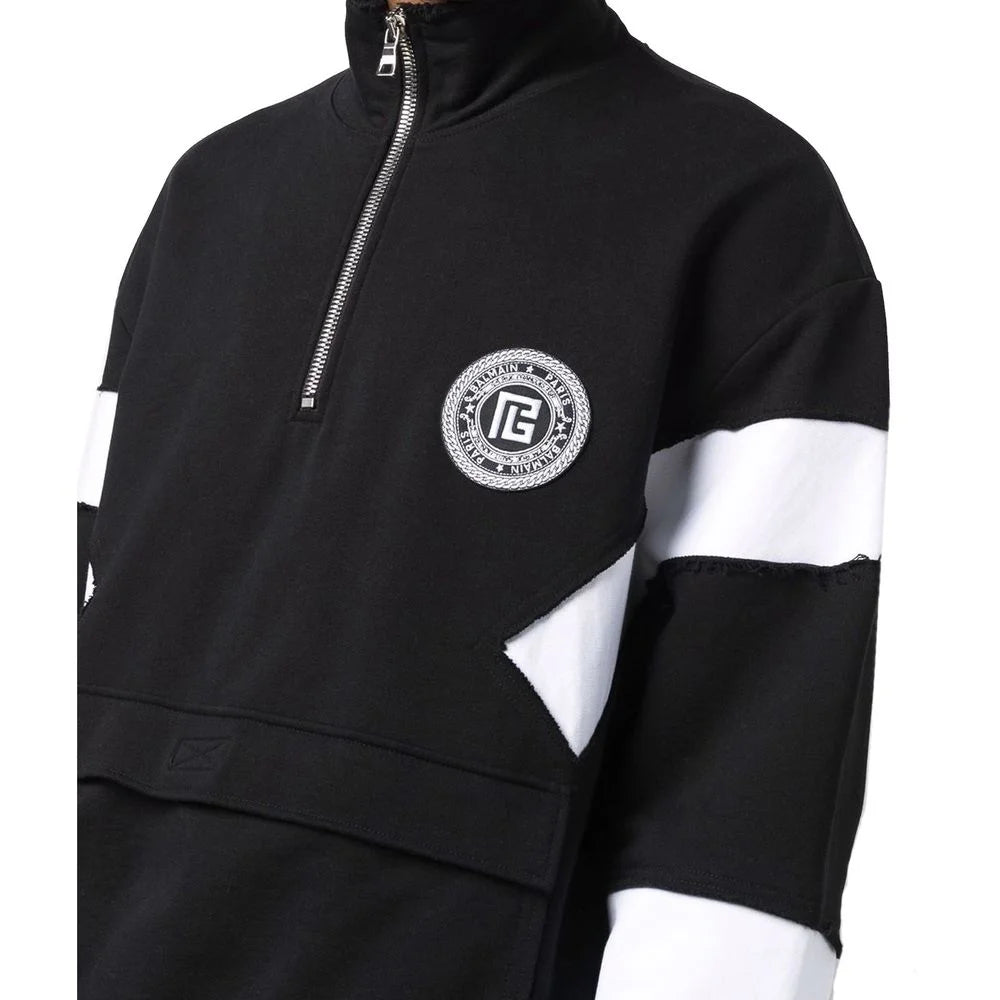 Balmain Black Cotton Sweatshirt