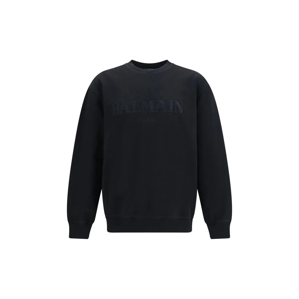 Balmain Black Cotton Sweatshirt