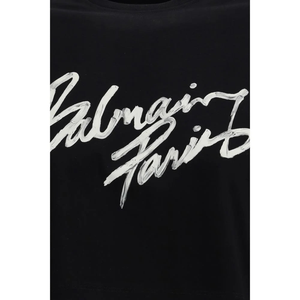 Balmain Black Cotton T-Shirt