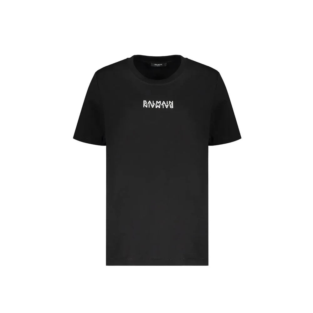 Balmain fekete pamacsos T-shirt