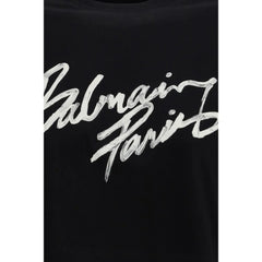 Balmain Black Cotton T-Shirt - S