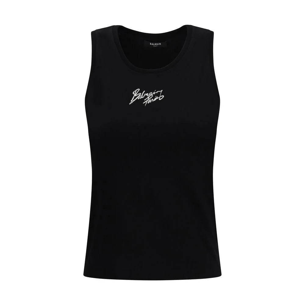 Balmain Black Cotton Top - L