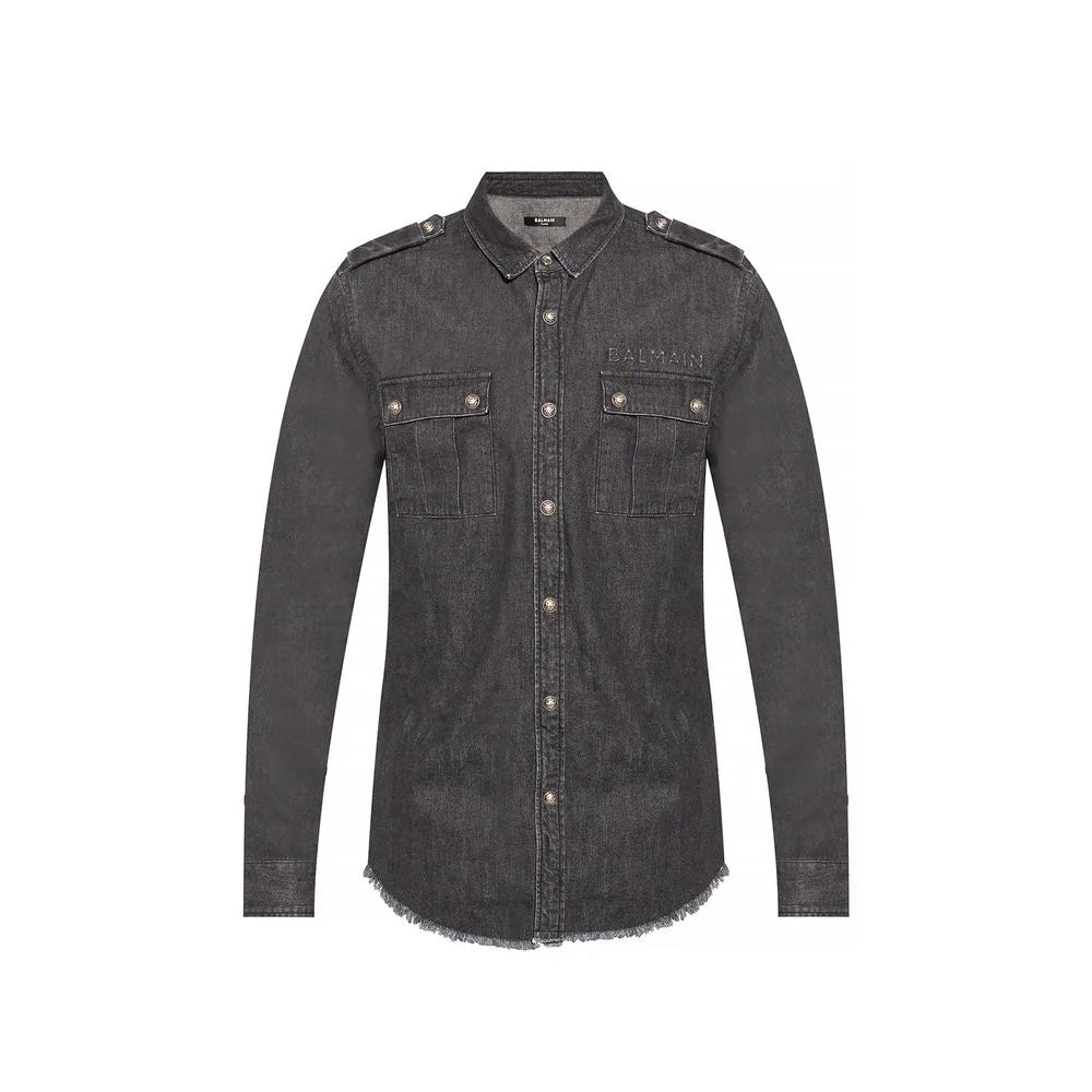 Balmain Black Denim Shirt