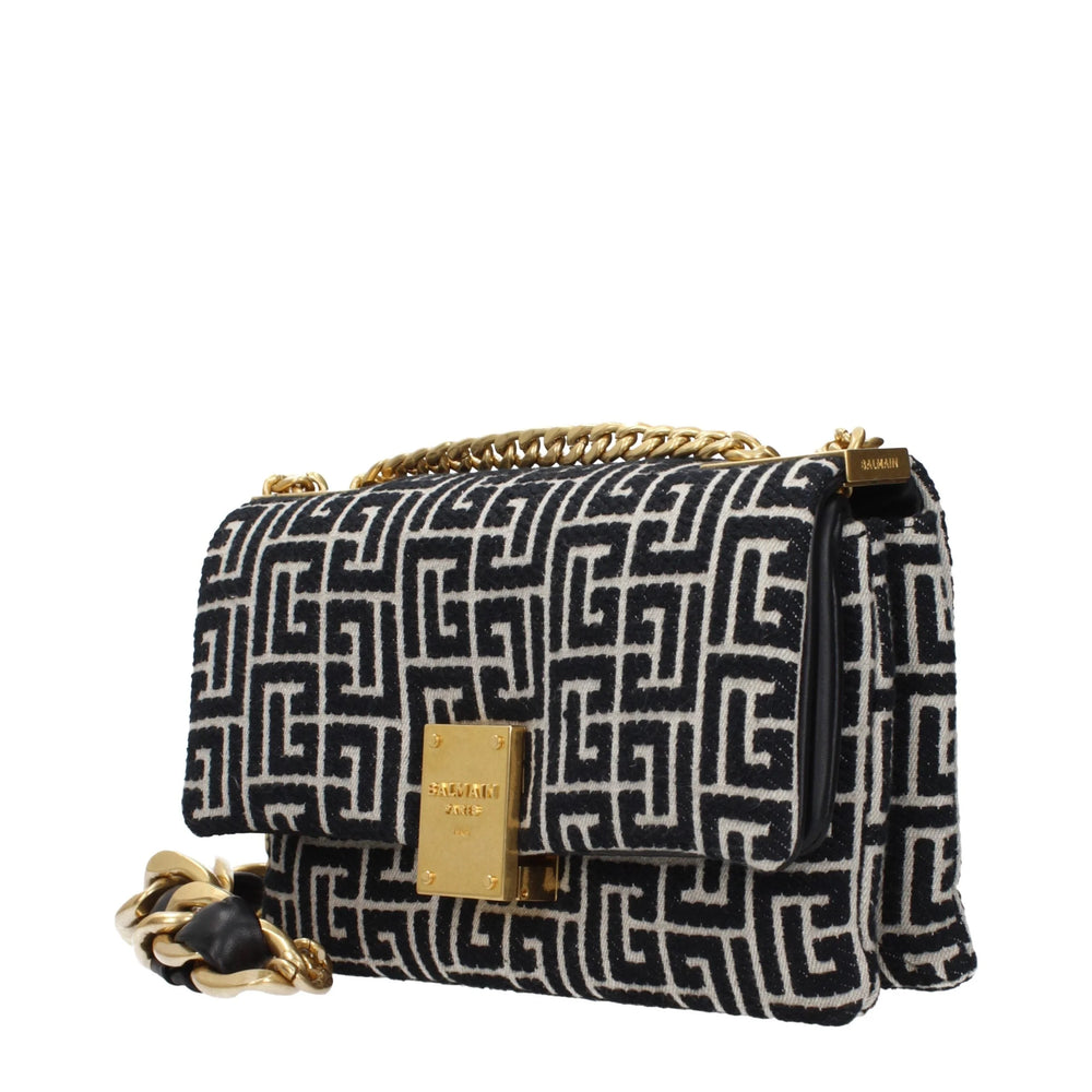 Balmain Schwarze Stoff-Umhängetasche