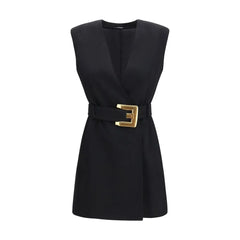 Balmain Černé letní šaty z ovčí vlny - IT38 | S