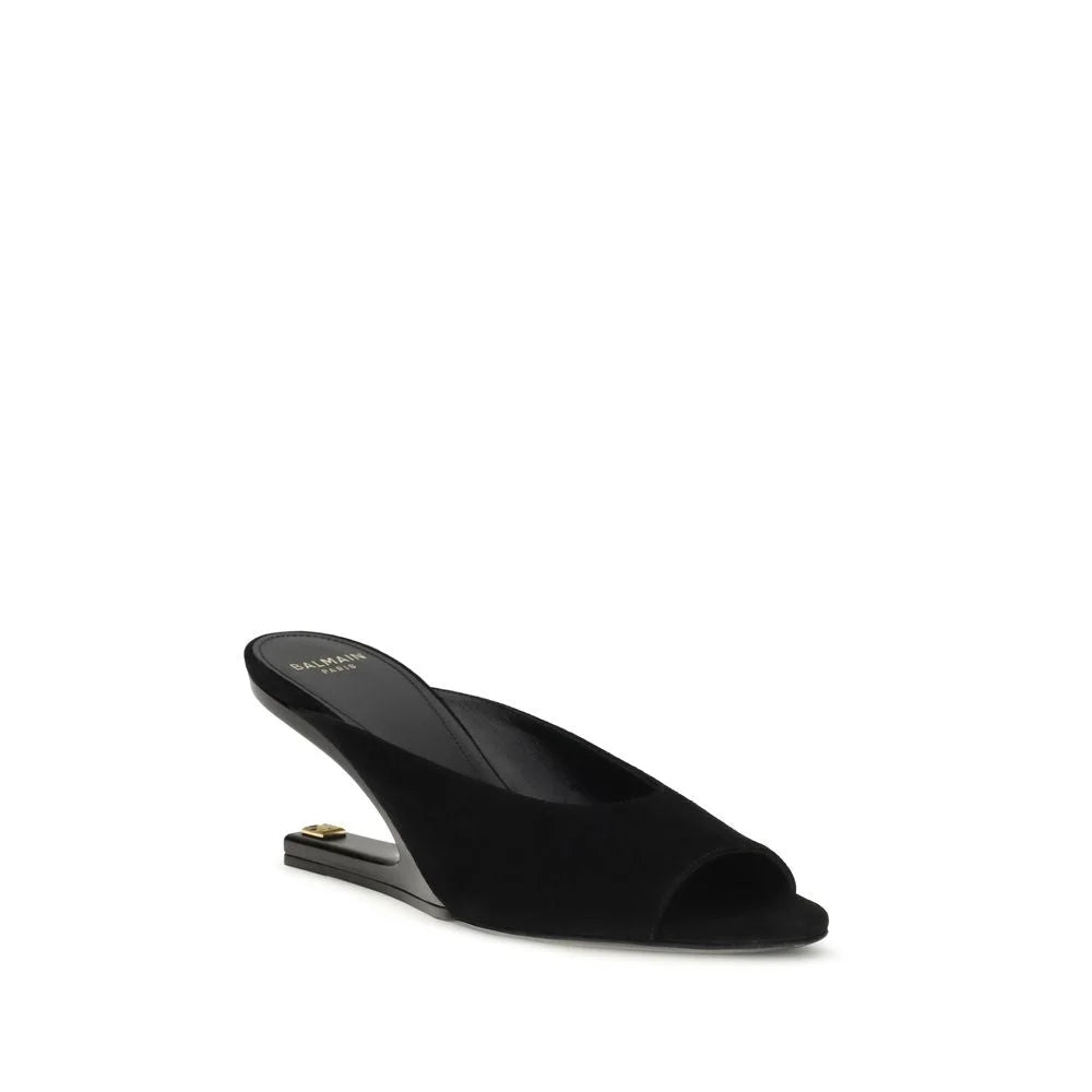 Balmain Black Goatskin Mules - EU40/US10