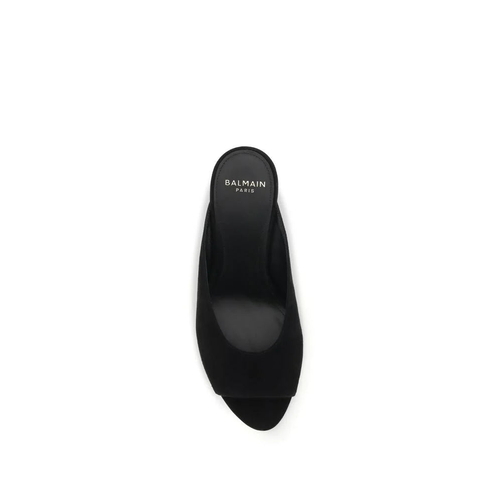 Balmain Black Goatskin Mules - EU40/US10