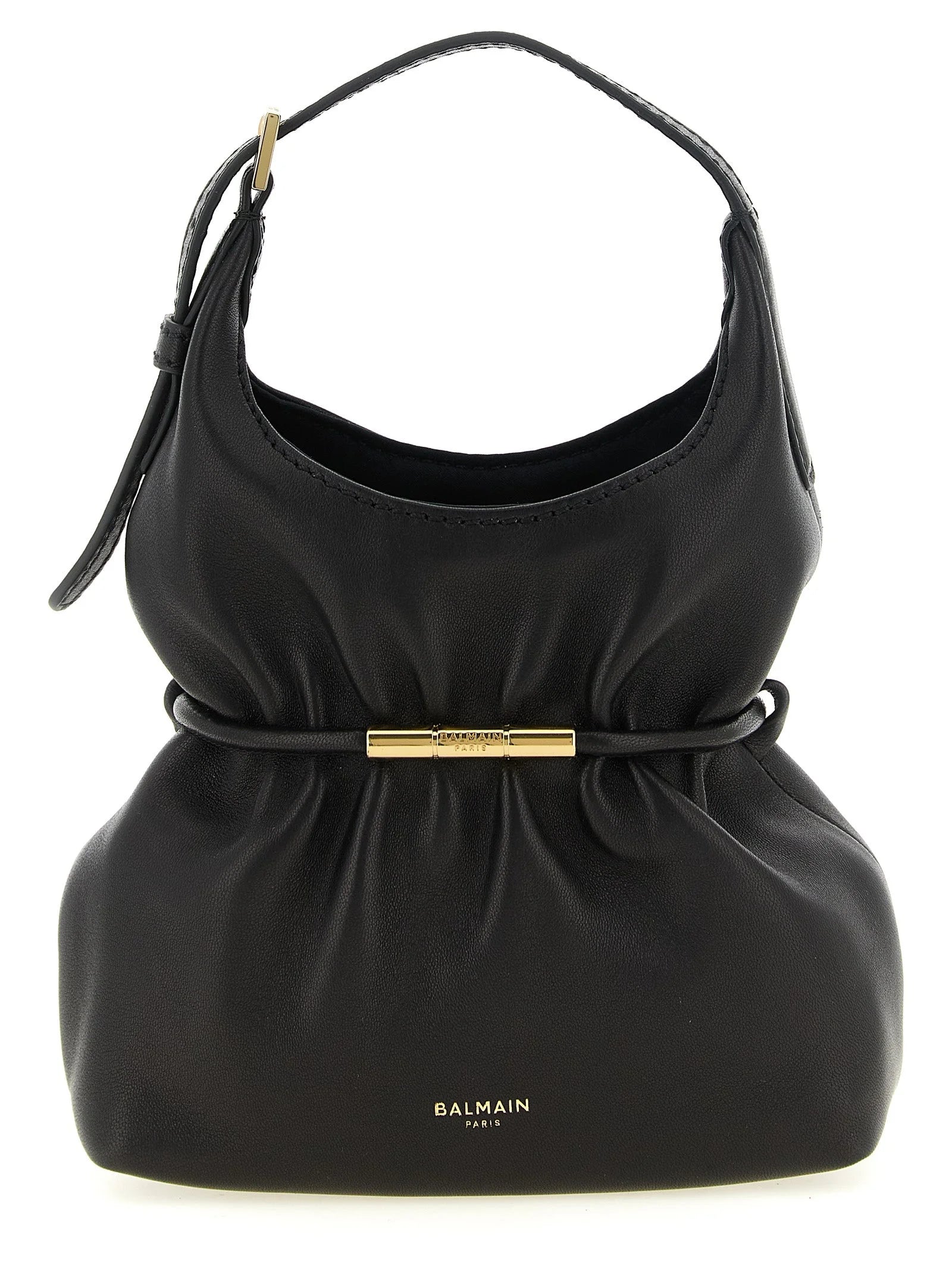Balmain Black Lamb Leather Handbag