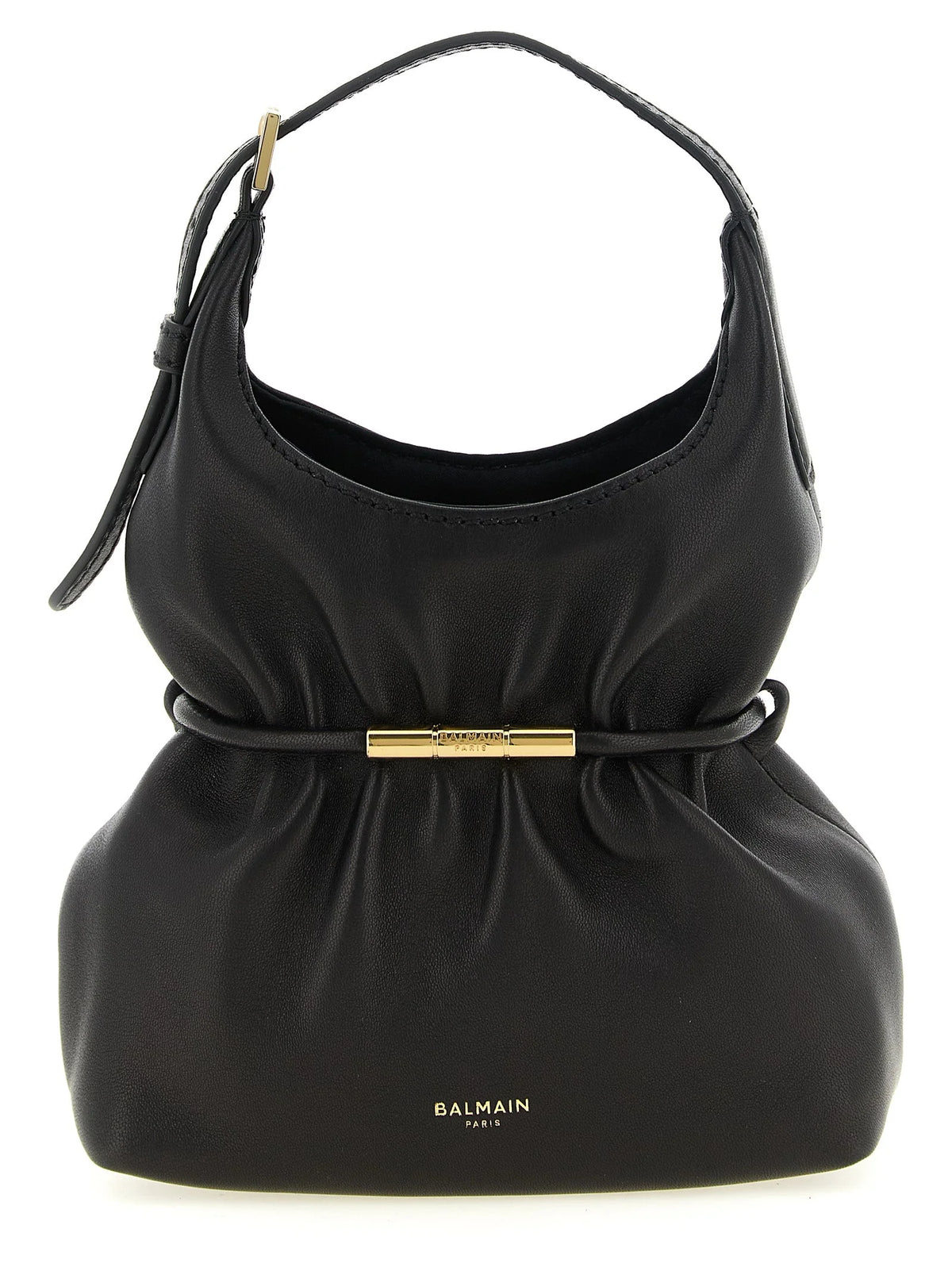 Balmain Black Lamb Leather Handbag