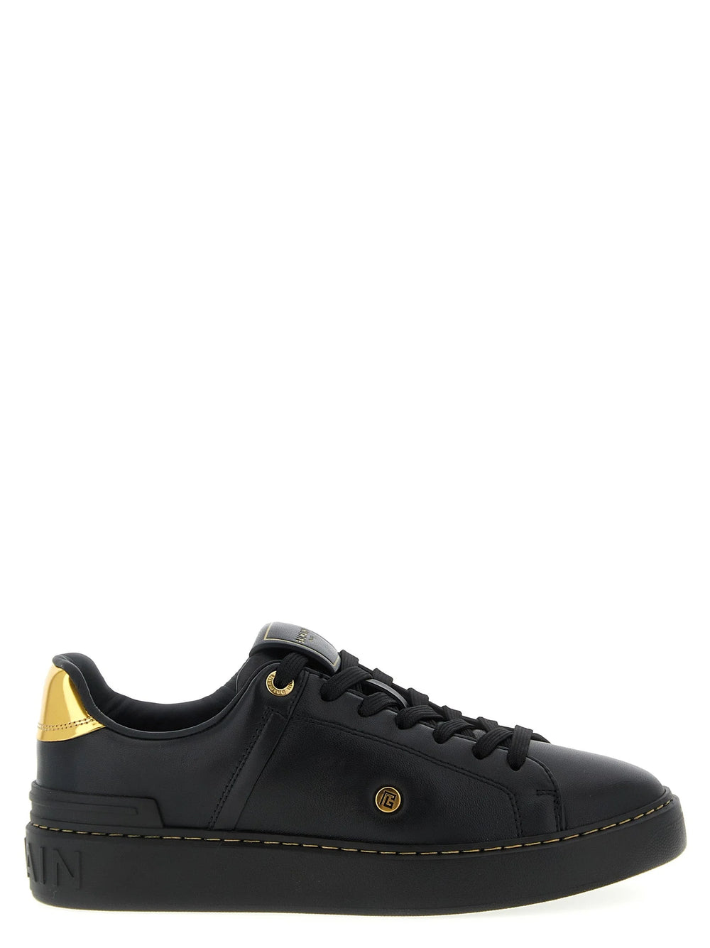 Balmain Black Lamb Leather Low Top Sneakers - EU41/US11