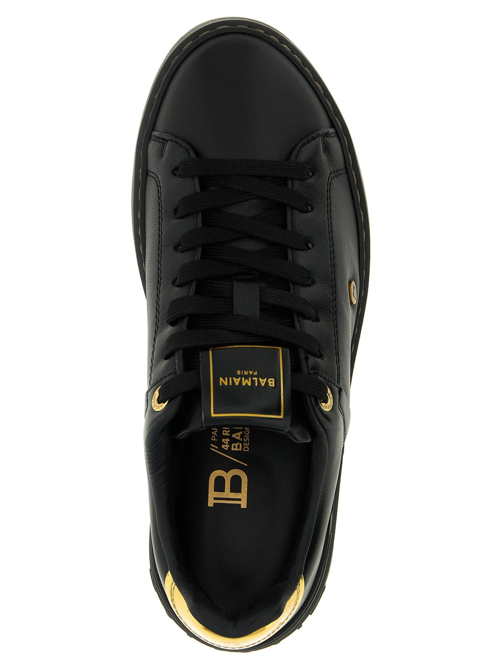 Balmain Black Lamb Leather Low Top Sneakers - EU41/US11