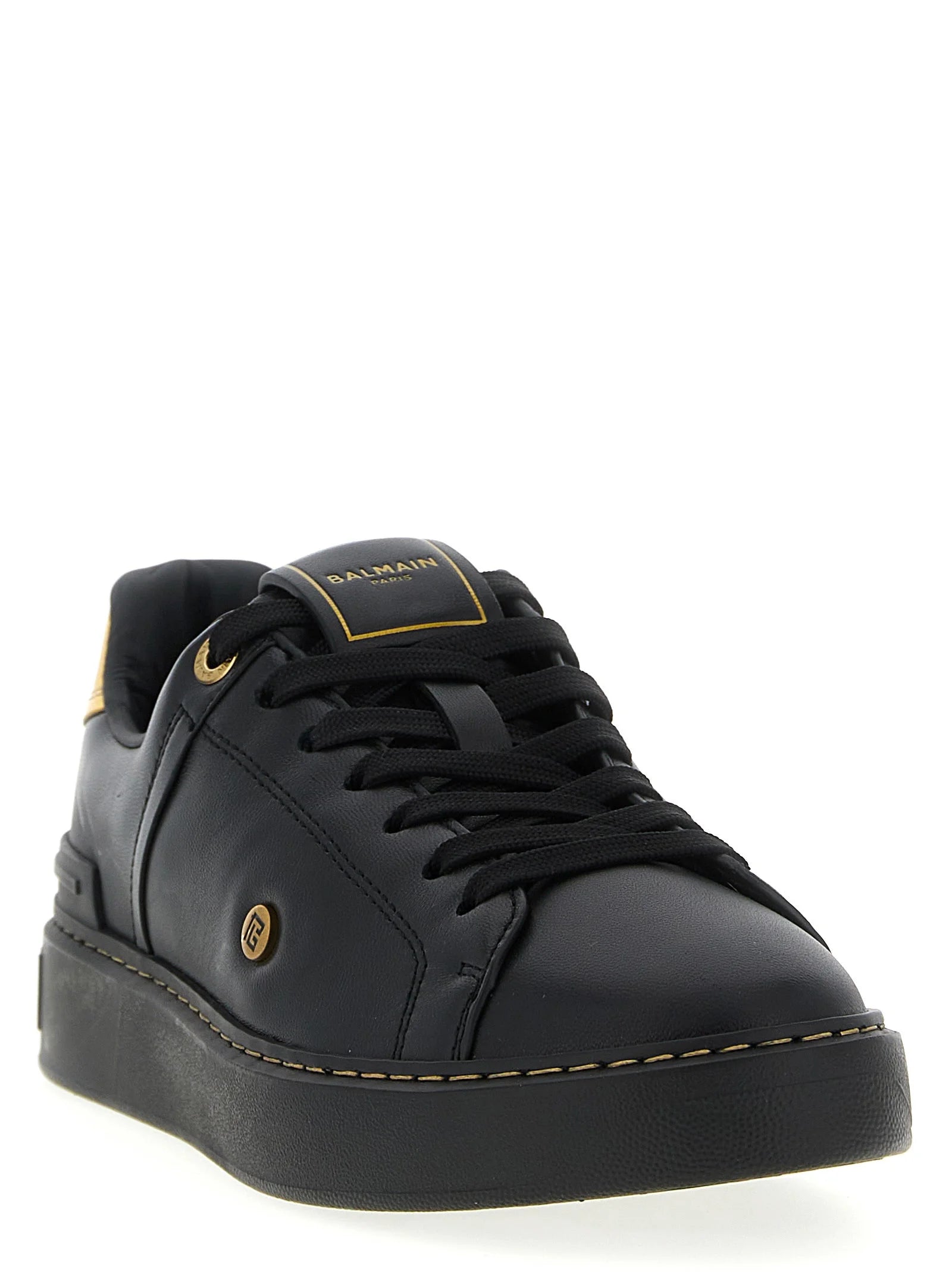 Balmain Black Lamb Leather Low Top Sneakers - EU41/US11