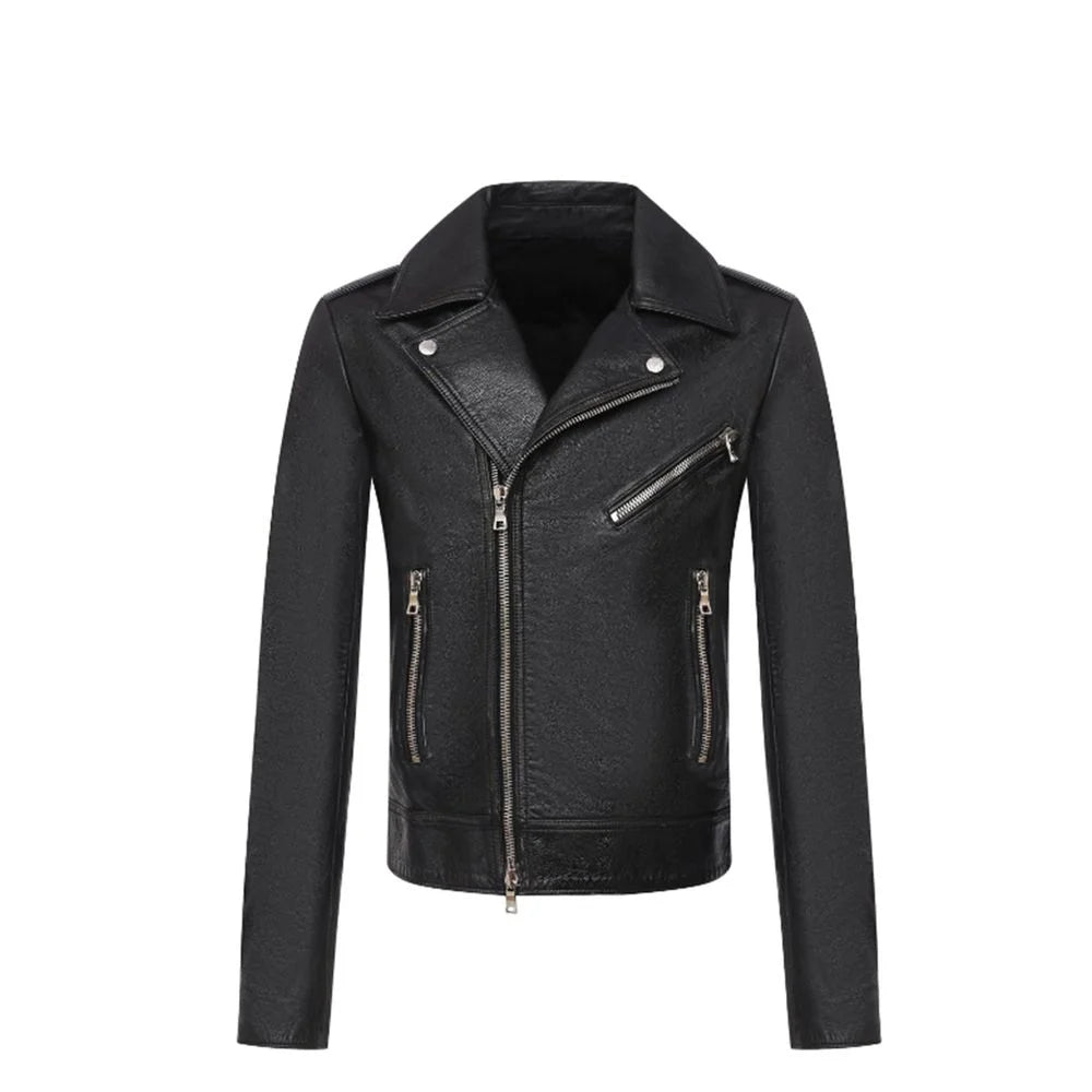 Balmain Black Leather Biker Jacket - 48 | M