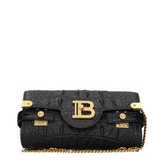 Balmain Black Leather Clutch Bag