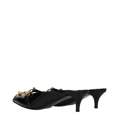 Balmain Black Leather Platform Sandals