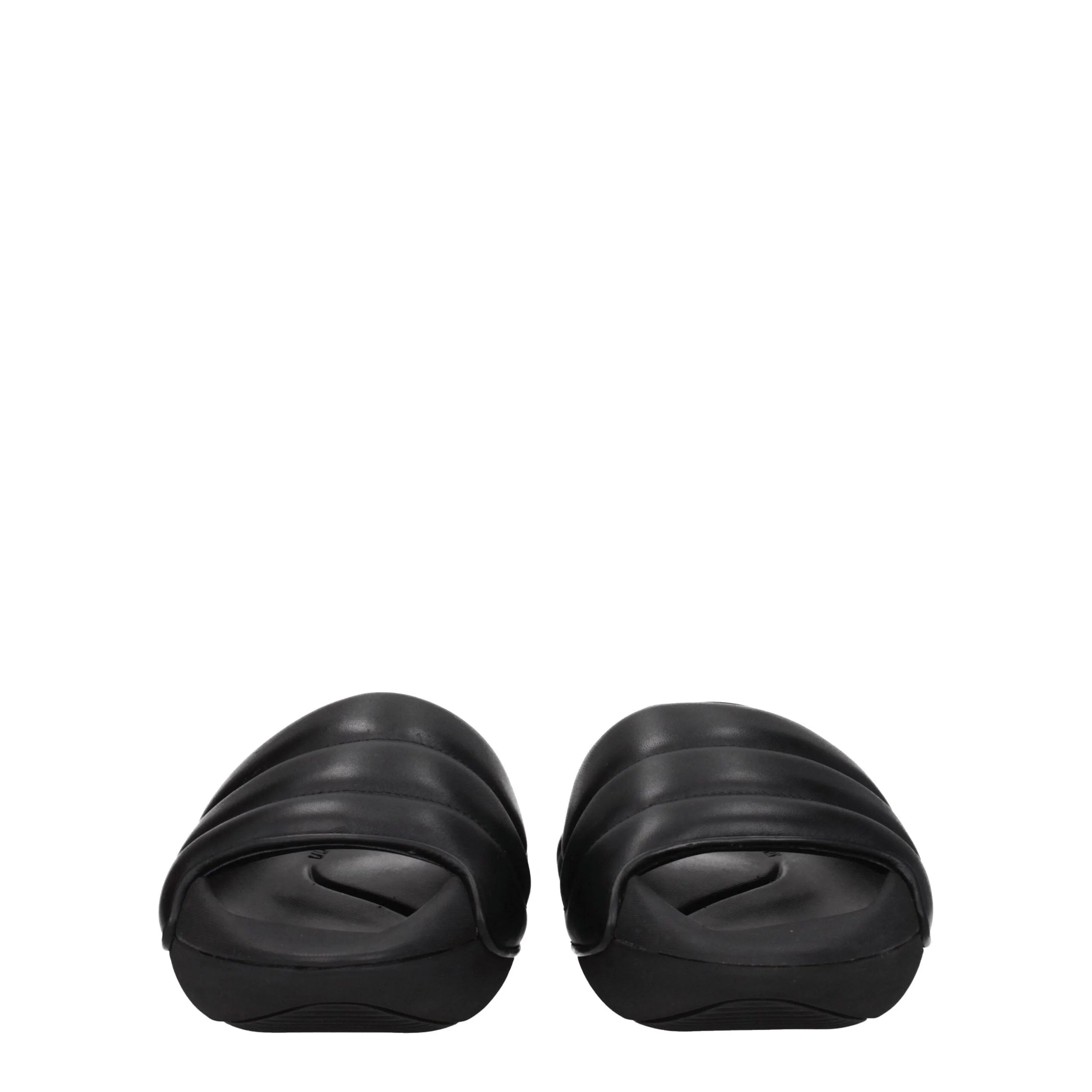 Balmain Black Leather Slippers Sandals - EU40/US7