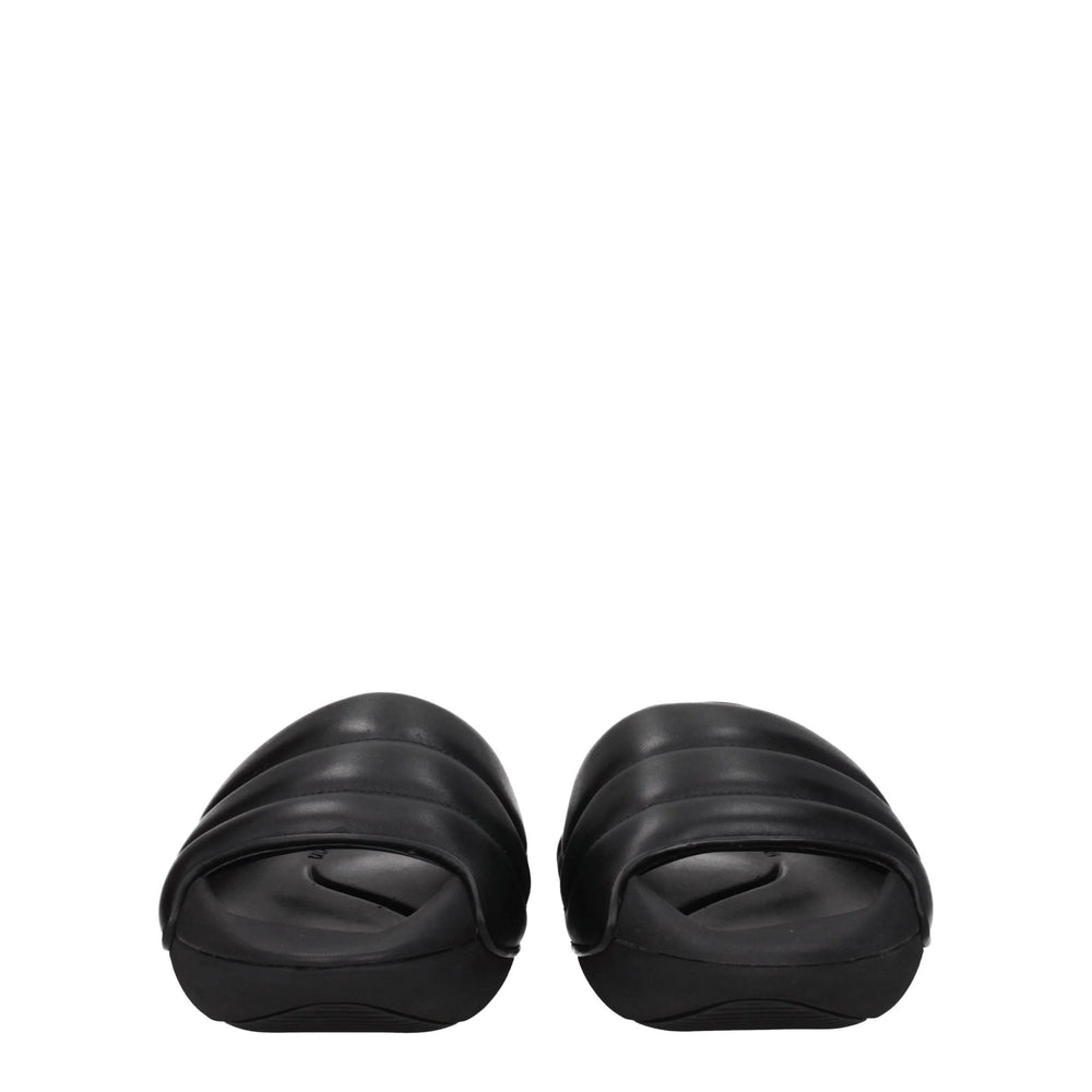 Balmain Black Leather Slippers Sandals - EU40/US7