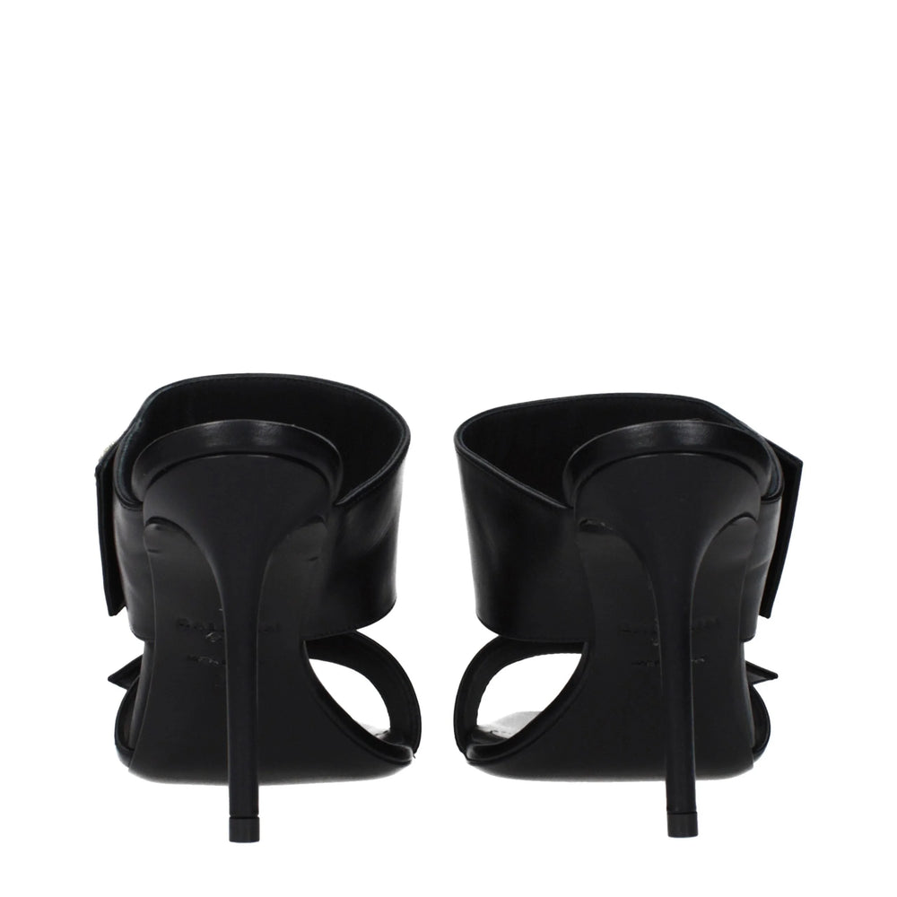 Balmain Black Leather Stiletto Heel Sandals