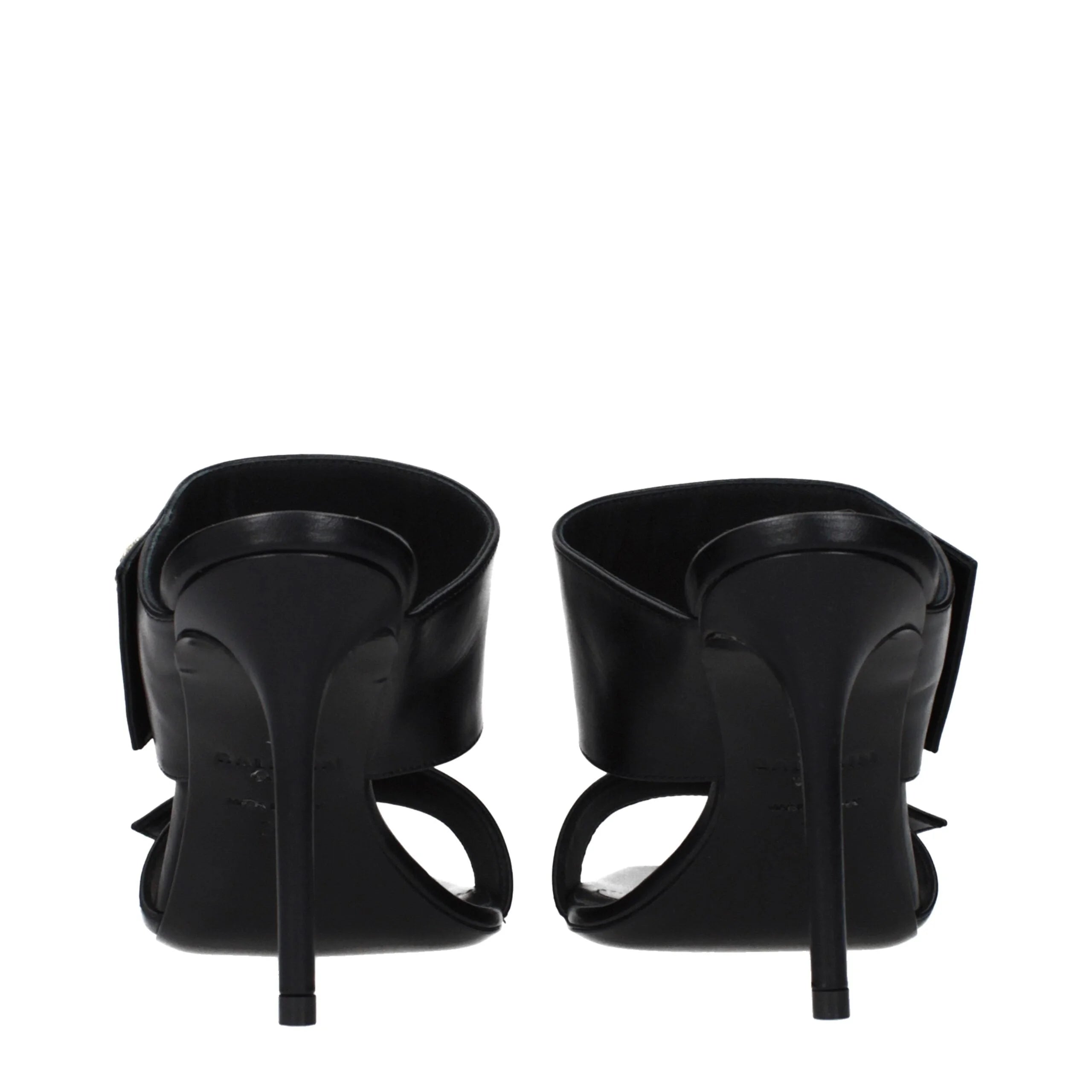 Balmain Black Leather Stiletto Heel Sandals