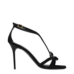 Balmain Black Leather Stiletto Heel Sandals