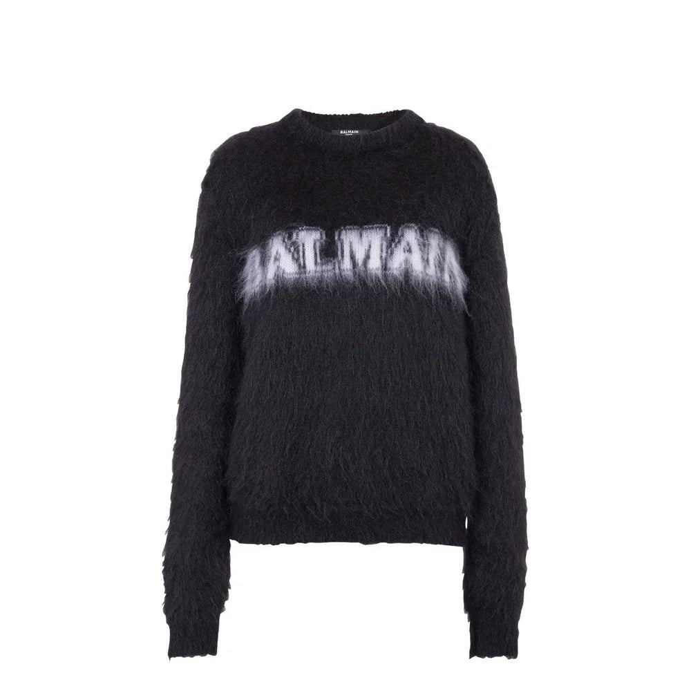 Balmain Czarny Bluet Z Mohairu - 38