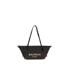 Balmain Black Raffia Shoulder Bag