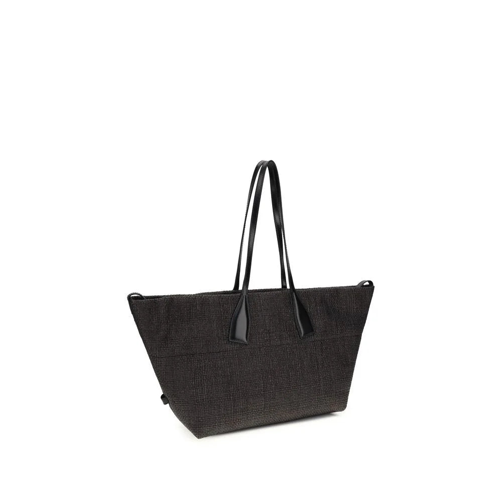 Balmain Black Raffia Shoulder Bag