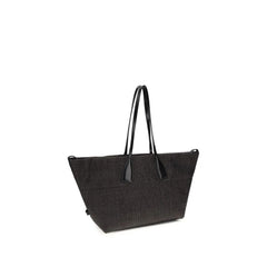 Balmain Black Raffia Shoulder Bag