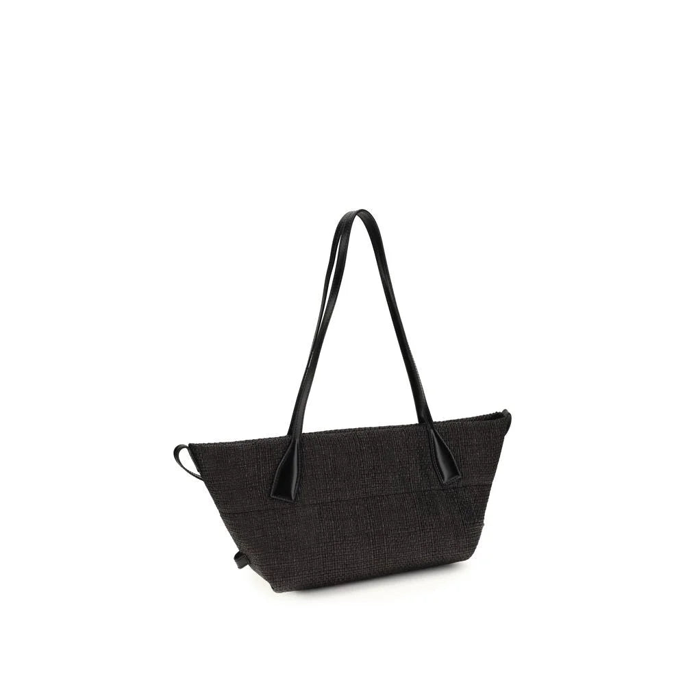 Balmain Black Raffia Shoulder Bag