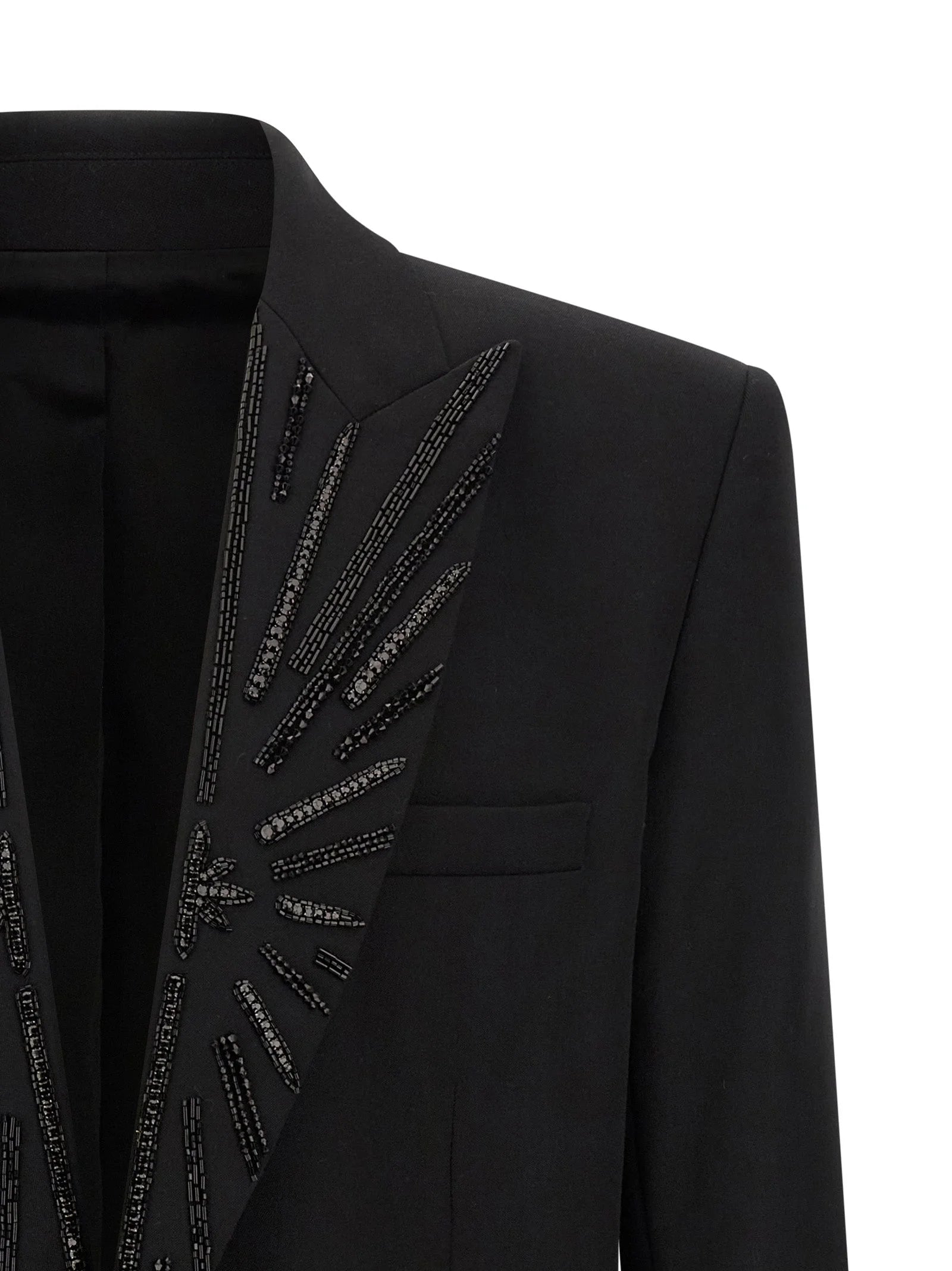 Balmain Black Virgin Wool Blazer - XXL