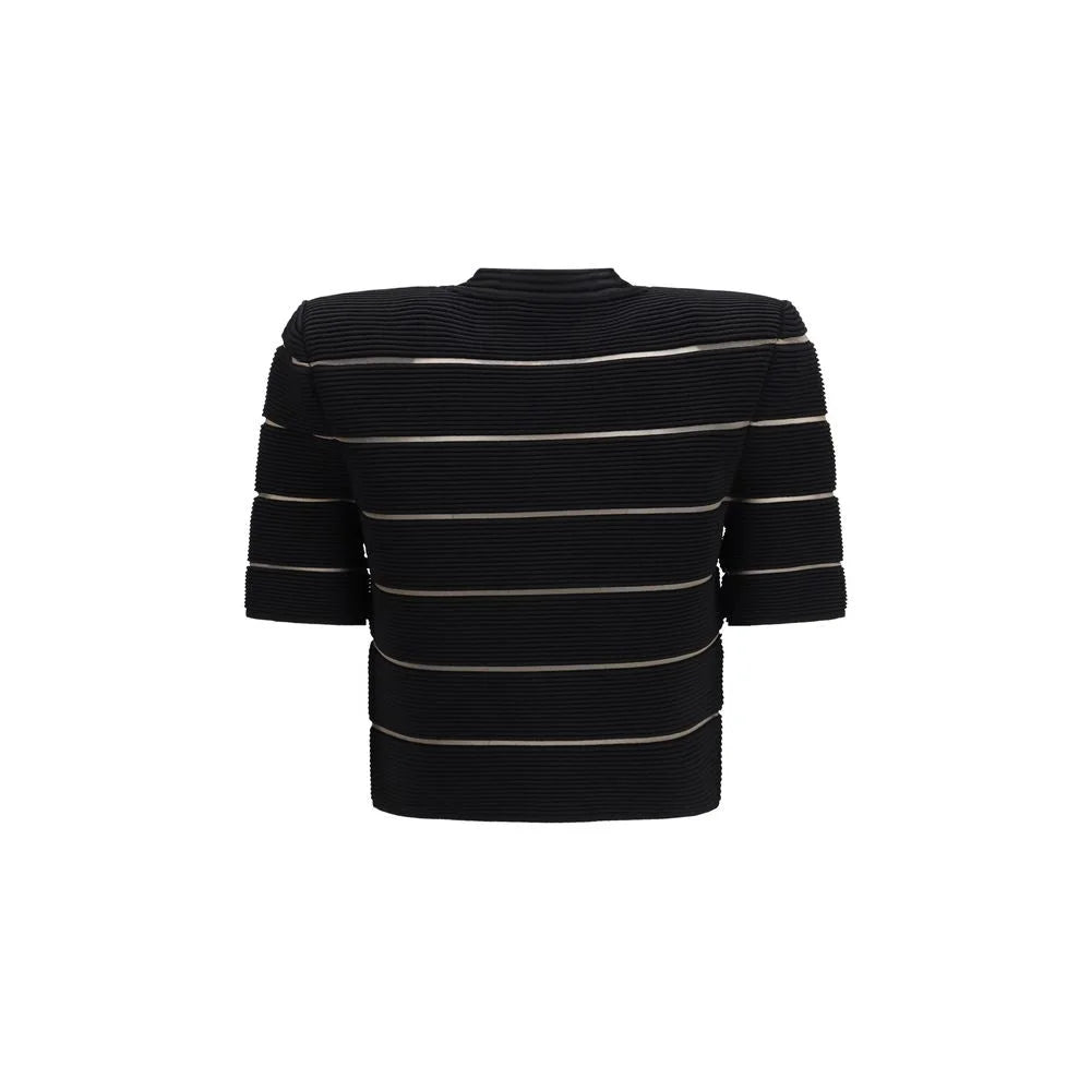 Balmain Black Viscose Cardigan
