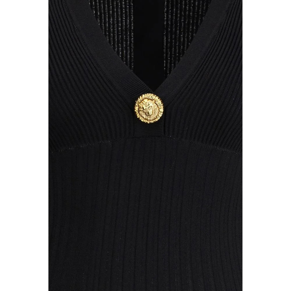 Balmain Cerné viskózové šaty na volný čas