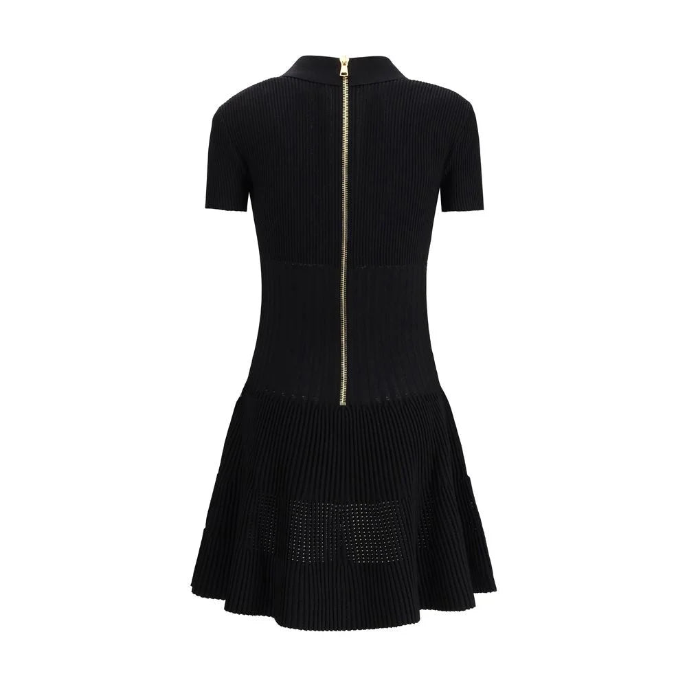 Balmain Černé volnočasové šaty z viskózy