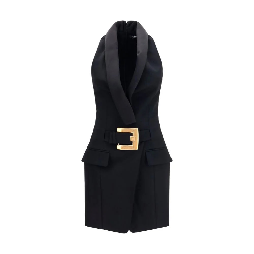 Balmain Black Wool Oves Aries Casual Dress - 34 | XXS