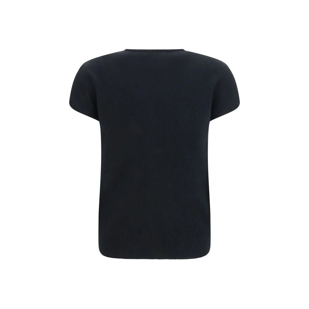 Balmain Schwarzer Wollpullover Oves Aries ohne Ärmel