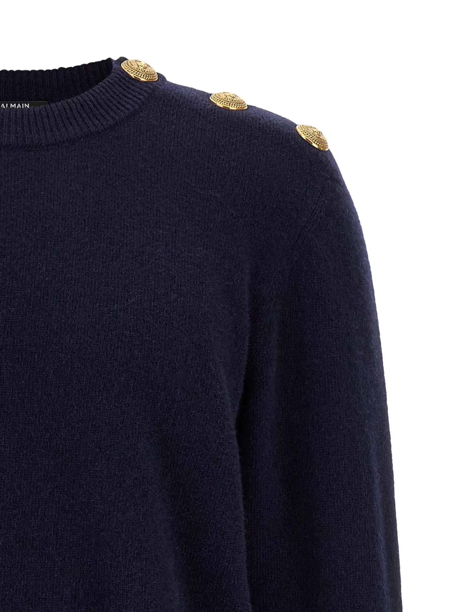Balmain Blue Cashmere Cardigan