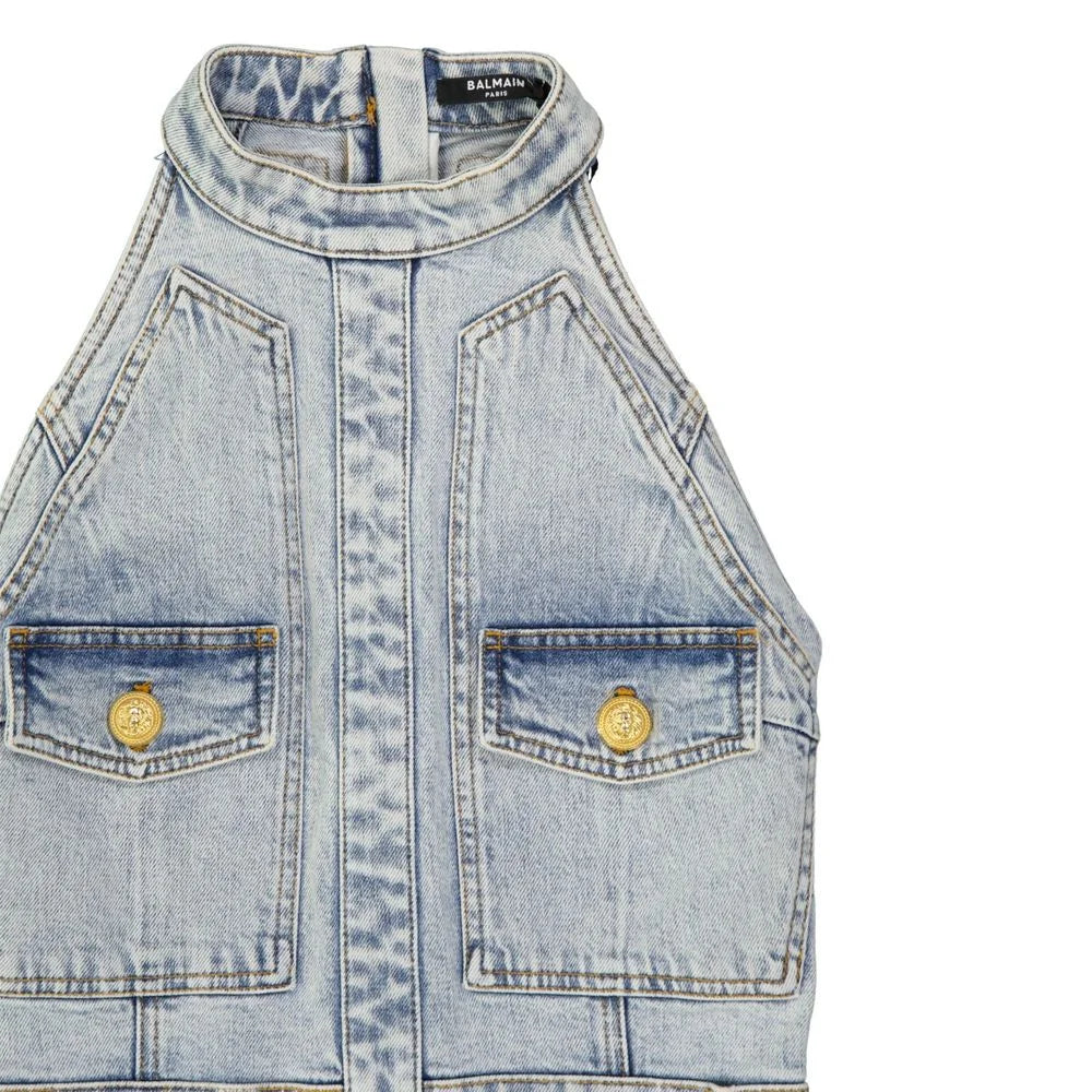 Robe décontractée en coton bleu Balmain - 42