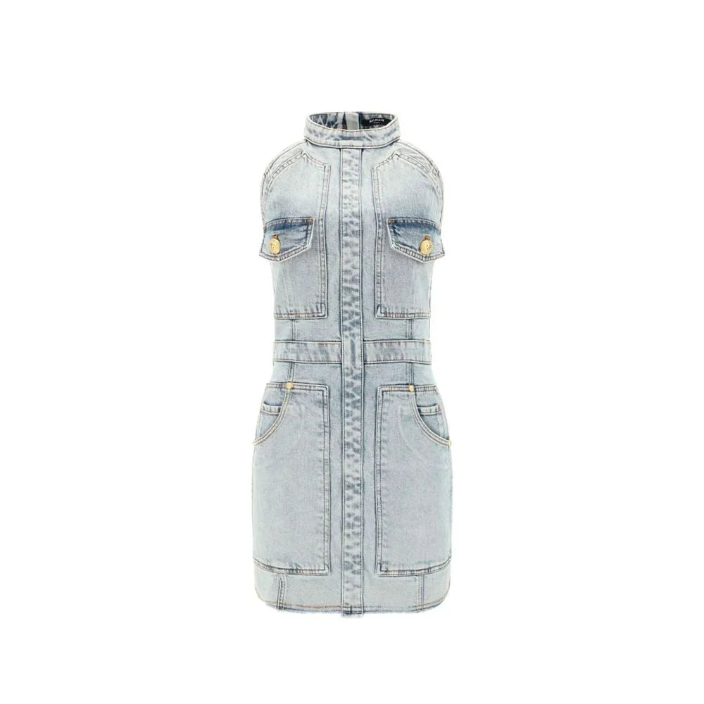 Balmain Robe décontractée en coton bleu - 42